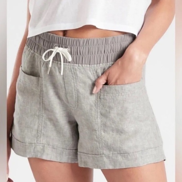 Athleta Pants - Athleta Cabo Linen 4” Short Osprey Grey Heather